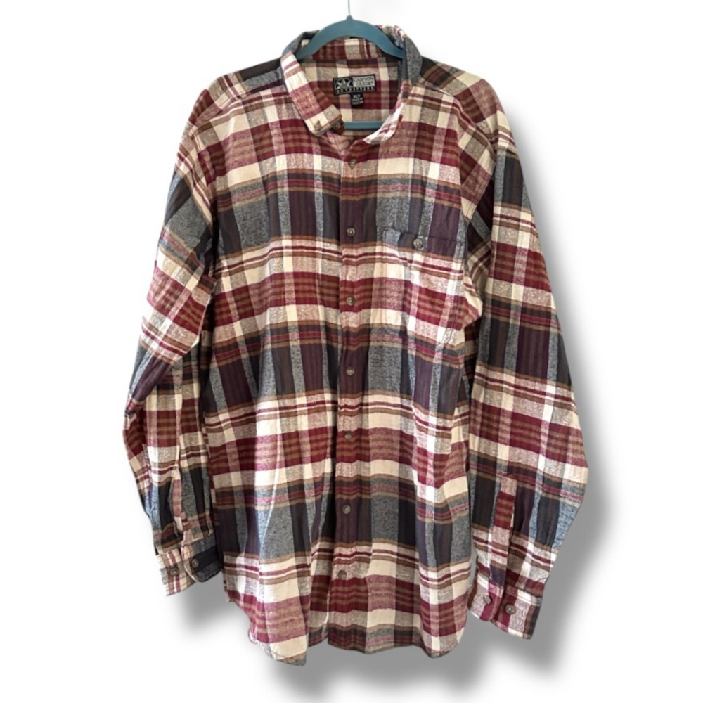 Canyon Guide Outfitters Plaid Flannel Button Down Shirt Men’s Size XLT Grunge
